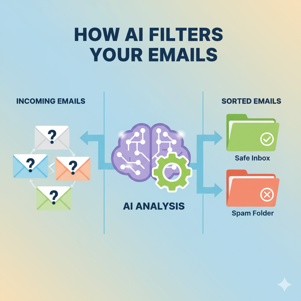 How Seniors Can Use AI to Spot Scam Emails & Avoid Online Fraud 2 How AI email filtering works - analyzing incoming messages to separate safe emails from spam