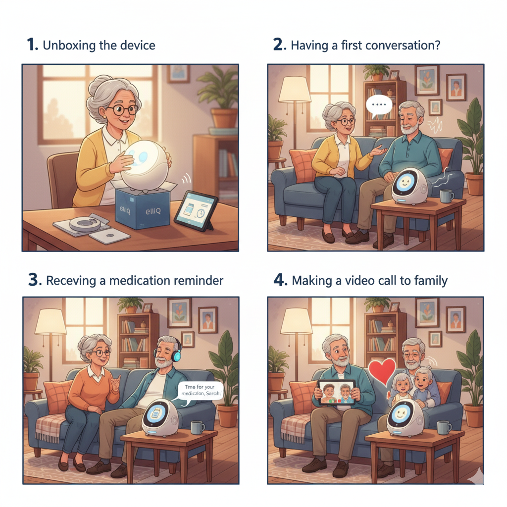 Four simple steps for seniors to get started with ElliQ companion