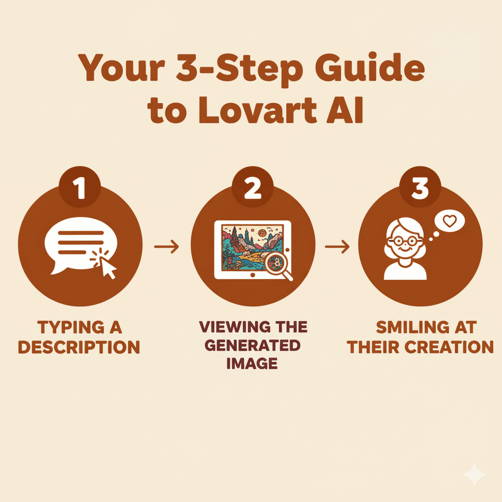 Three simple steps for seniors to create with Lovart AI