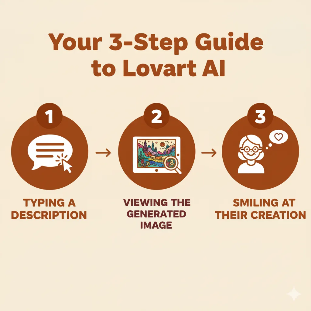 Three simple steps for seniors to create with Lovart AI