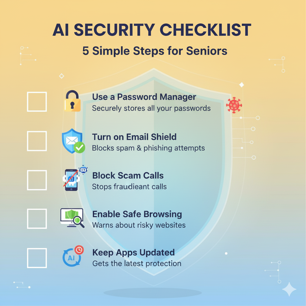 AI for seniors safety checklist - 5 essential steps for online protection