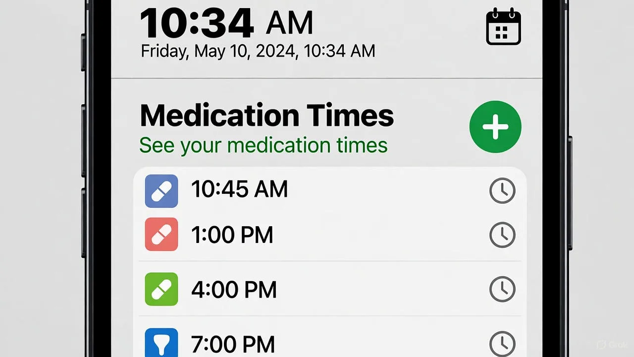 Easy-to-read medication reminder app on a smartphone
